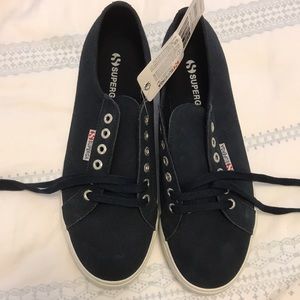 NWT Navy Suede Platform Supergas